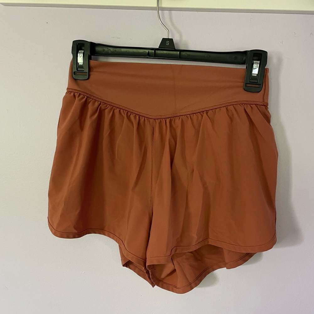 Aerie Brown Athletic Shorts with Elastic Waistband